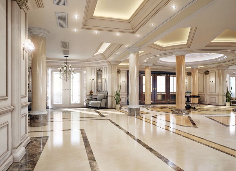 Hạng mục lát sàn với đá hoa văn