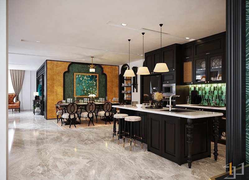 Đá ốp bàn bếp hiện đại