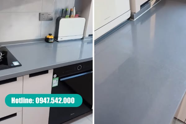 Đá Quartz tự nhiên ứng dụng làm mặt bàn bếp nội thất
