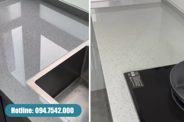 Đá tự nhiên làm mặt bàn bếp với độ bền và vẻ đẹp sang trọng