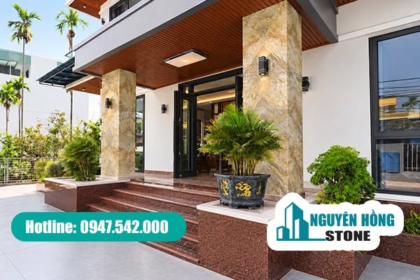 Mẫu đá Granite vàng ốp mặt tiền biệt thự tân cổ điển