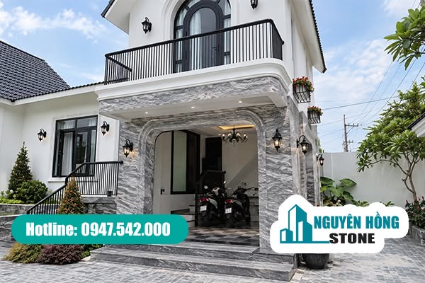 Mẫu đá Granite xám ốp mặt tiền biệt thự hiện đại