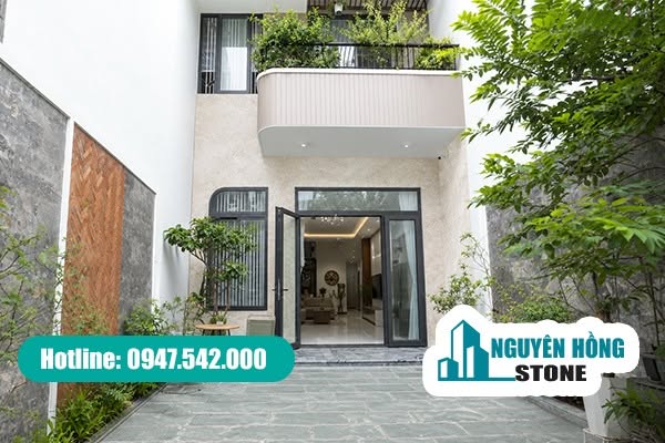 Mẫu đá Marble màu kem ốp mặt tiền thanh lịch