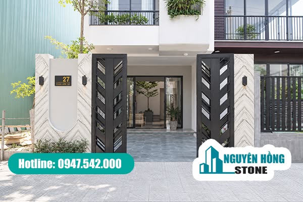 Mẫu đá Marble vân đối xứng ốp mặt tiền độc đáo