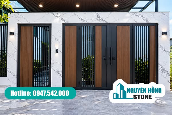 Mẫu đá nung kết ốp mặt tiền nhà ống đẹp, hiện đại