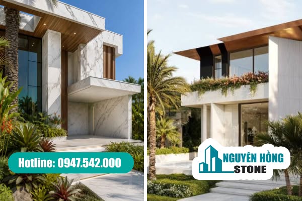 Mẫu đá ốp mặt tiền biệt thự sang trọng, cao cấp