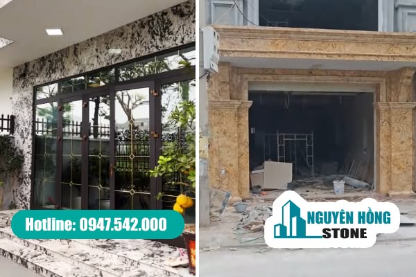 Mẫu đá ốp mặt tiền nhà phố, nhà ống đẹp và hiện đại