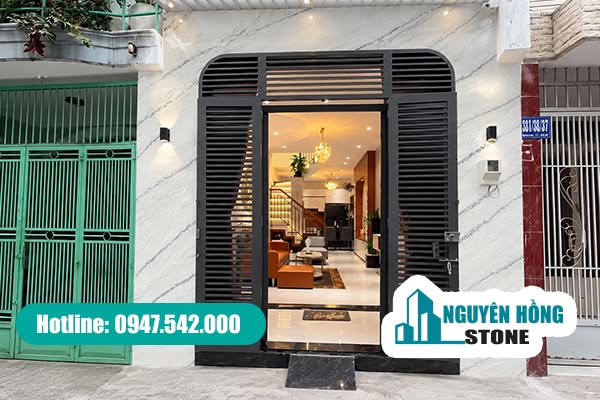 Mẫu đá Quartz tự nhiên ốp mặt tiền phong cách hiện đại
