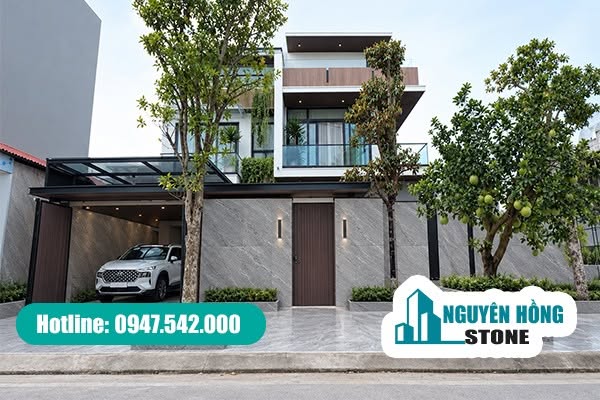 Mẫu đá Quartz tự nhiên tông xám ốp mặt tiền sang trọng