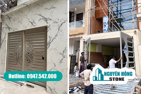 Mẫu đá nung kết ốp mặt tiền kiến trúc hiện đại